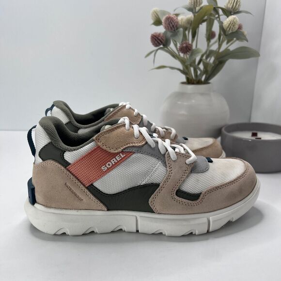 Sorel Explorer II Lace Up Sneaker Low WP Sea Salt NL4883-125 Women's 7.5 - Picture 3 of 9